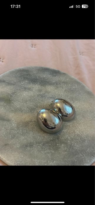 Kolczyki duze masywne srebrne klipsy okragle