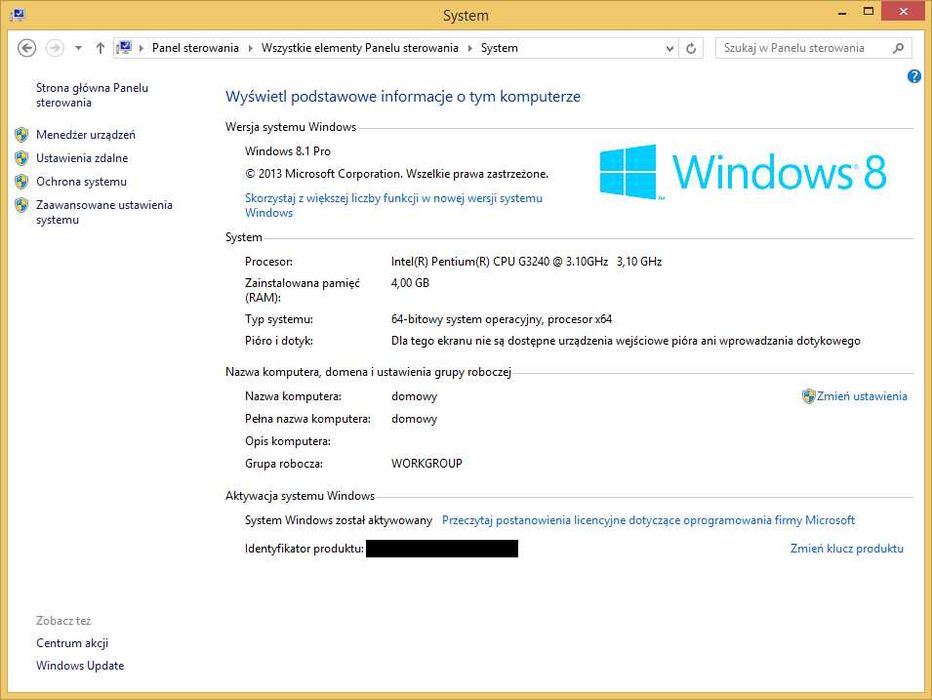 Lenovo Think Centre E73 Intel Pentium G3240 3,1GHz 500GB/4GB/WIN8