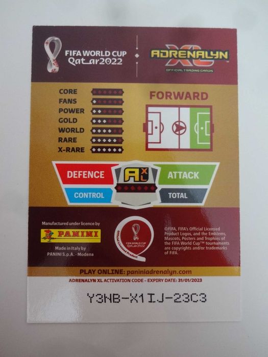 Panini Qatar 2022 Lewandowski Gold Limited Edition Stan Kolekcjioner