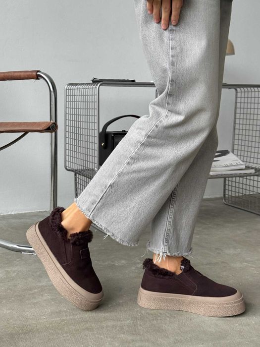 Зимові чорні і шоколадні лофери з хутром, ботинки зимние лоферы 36-41р