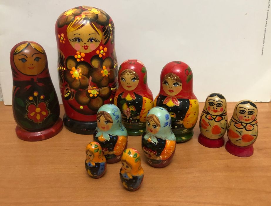 Уникальные изделия " Хохломская роспись" из прошлого века, матрешка