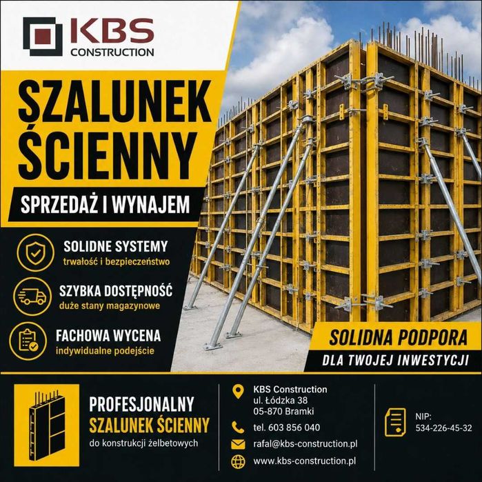 Wynajem ściennych / szalunki systemowe stropowe ścienne fundamentowe / Najlepsze Stawki
