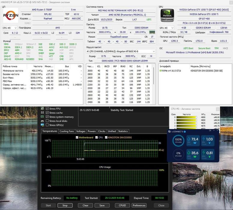Материнська плата Msi Mag X670E Tomahawk Wifi (AM5) 7000-9000 AMD