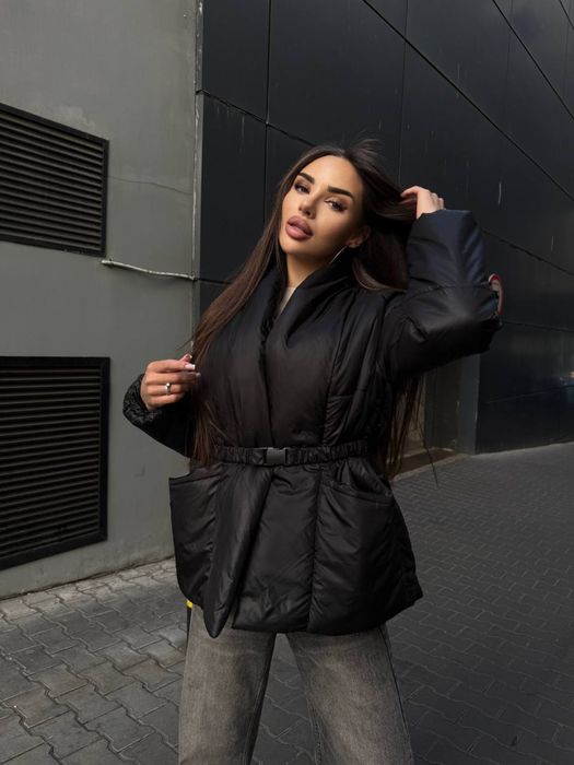 Куртка жіноча екопух без капюшона