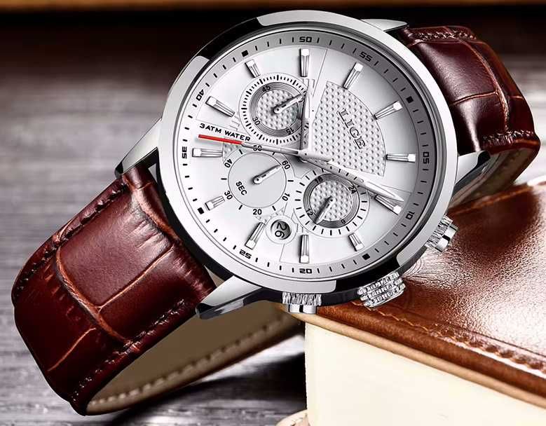 Часы наручные LIGE Chronograph quartz НОВЫЕ