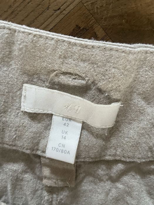 Spodnie h&m lniane len roz 42