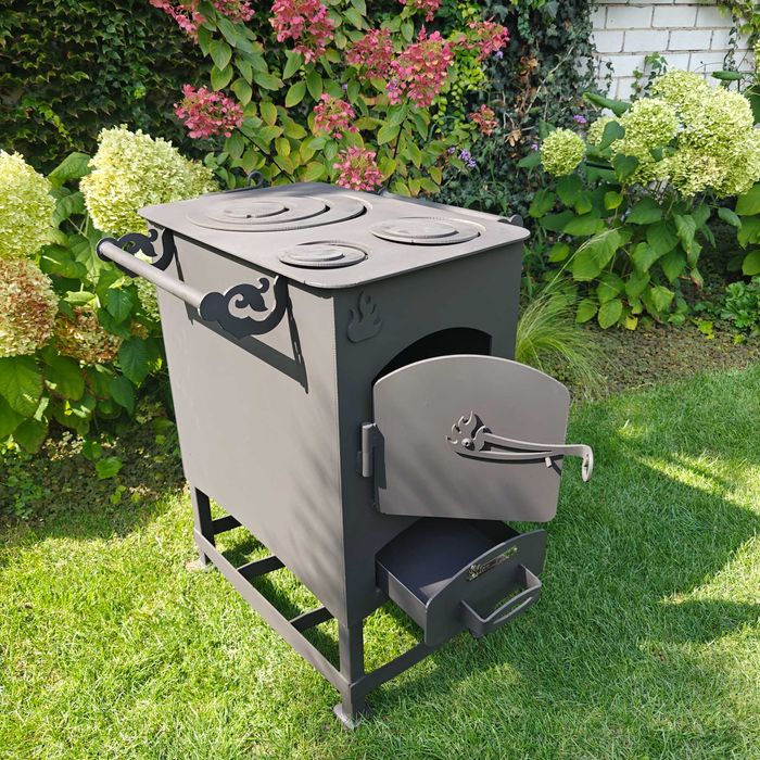 Буржуйка, піч на дровах, до 100кв.м печь с тремя конфорками, сталь 4мм