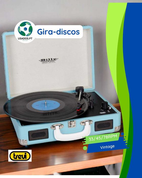 Gira-Discos 33/45/78RPM Vintage TREVI