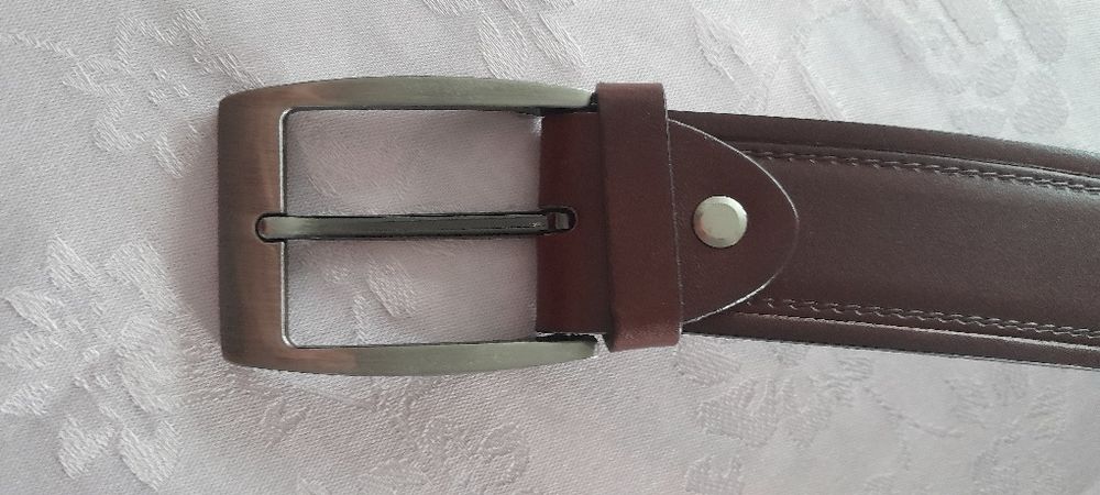Pasek meski skórzany brązowy