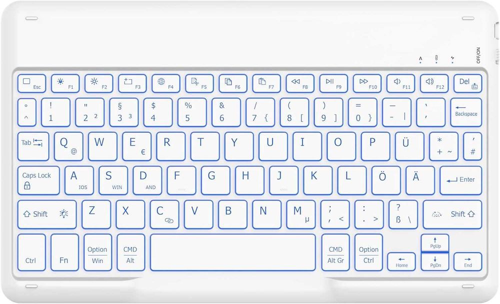 EasyAcc klawiatura bezprzewodowa bluetooth LED iPad Samsung TV biała