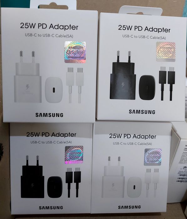 Мережевий зарядний пристрій Samsung 25w white & black