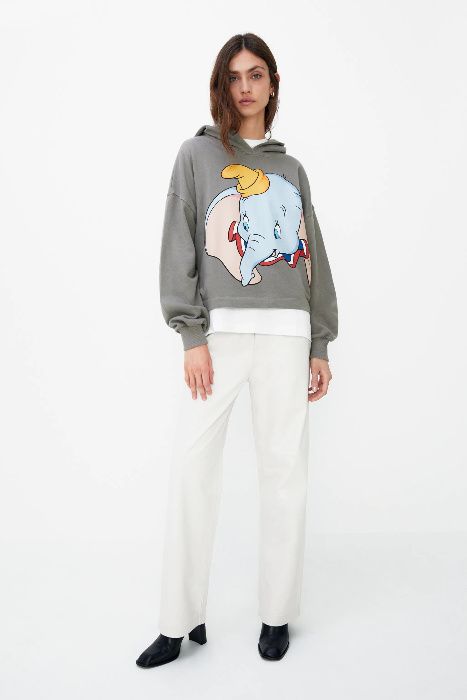 ZARA Luksusow BLUZA ze słoniem DUMBO z kapturem M