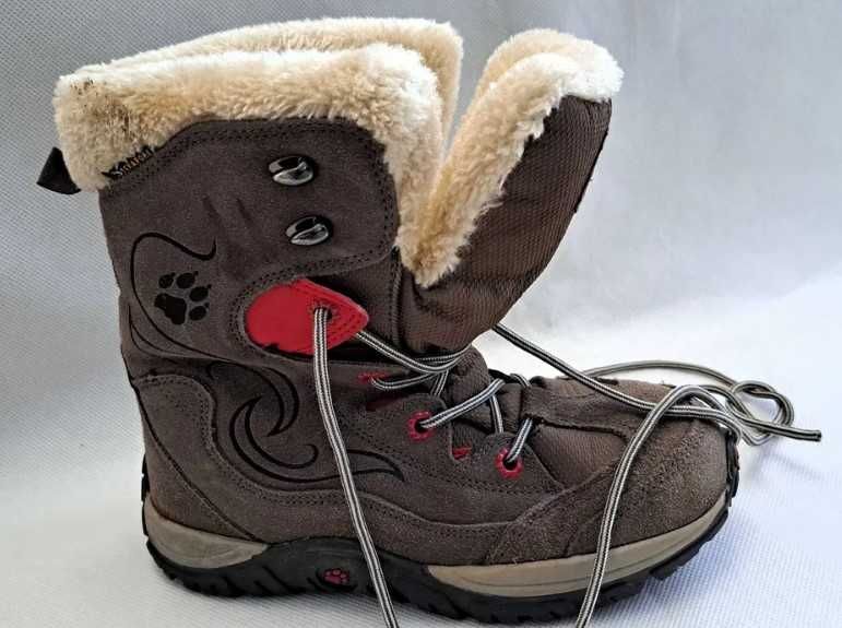 JACK WOLFSKIN - Dziecięce Buty Zimowe Śniegowe SKÓRA memb. TEXAPORE 33