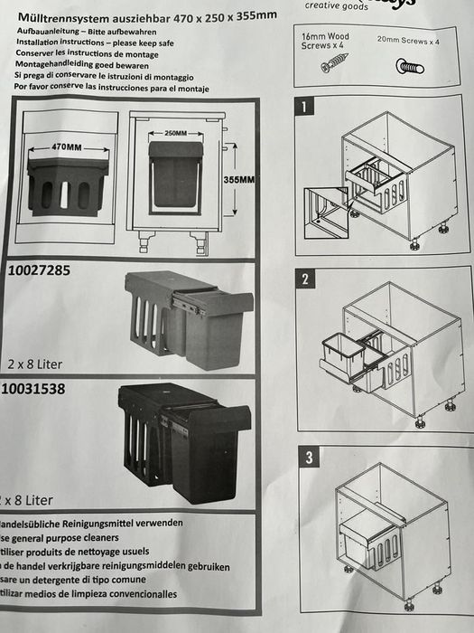 Kosz na śmieci pod zabudowę