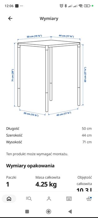 Stolik Ikea Fejan