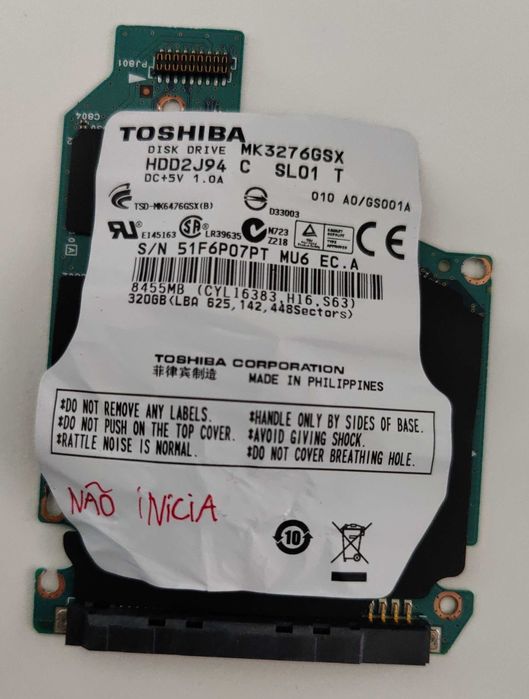 PCB de disco rigido Toshiba 320 GB HDD2J94