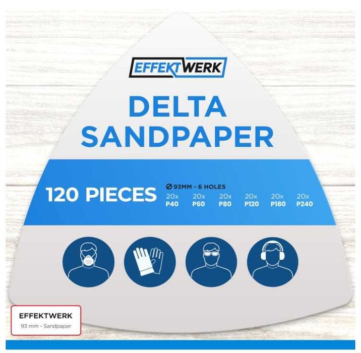 Papier ścierny trójkątny 120 sztuk P40-P240 EFFEKTWERK