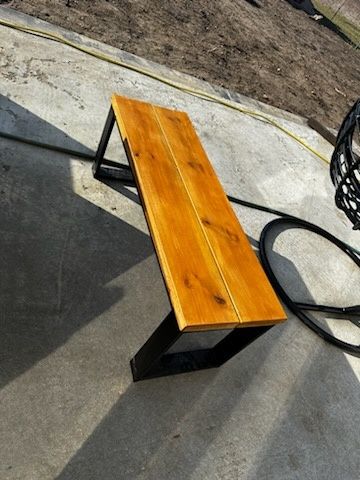 Ławka loft stal drewno