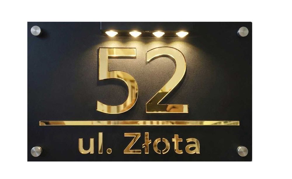 Solarna Tablica Adresowa 30x20 cm – Ogrodzenie + OPCJA MONTAŻU