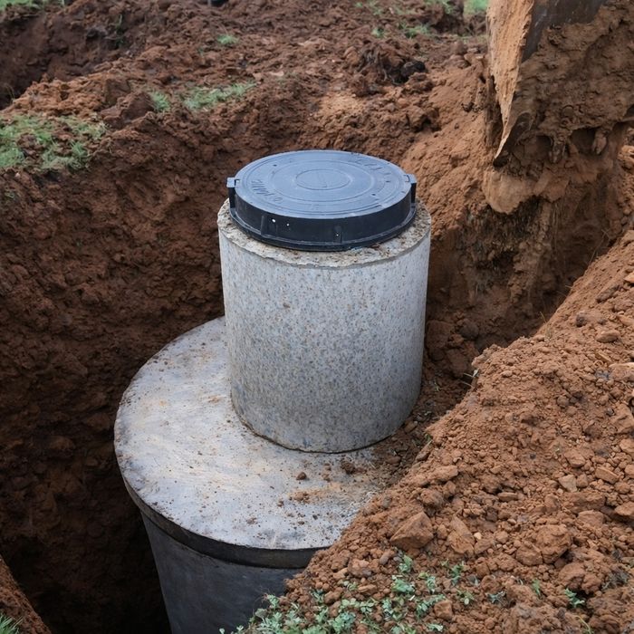 Копка септика з підключенням до будинку. Гідробетон 8/15/18 m3