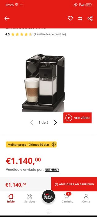 Máquina café nespresso delonghi latissima