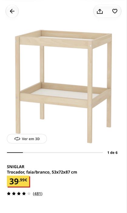 Trocador+almofada c/capa+acessórios
