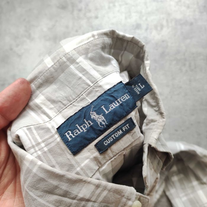 MĘSKA Elegancka PREMIUM Koszula Kratka Szaro Biała Polo Ralph Lauren