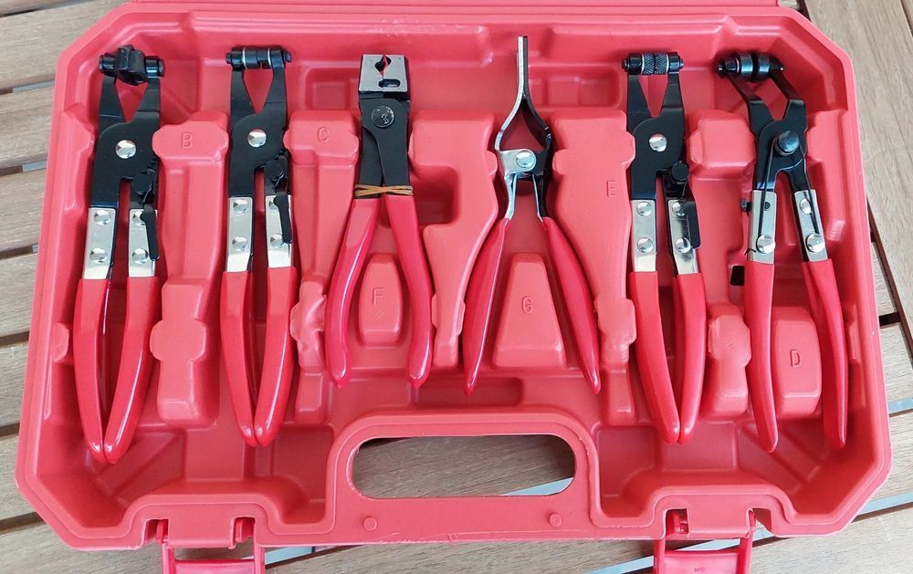 Conjunto Alicates Para Braçadeiras de Mola universal - 9 peças