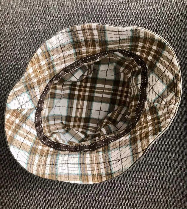Chapéu PESCADOR #reversível #algodão #motivo xadrez #liso #diâm: 23cm64284934080899122