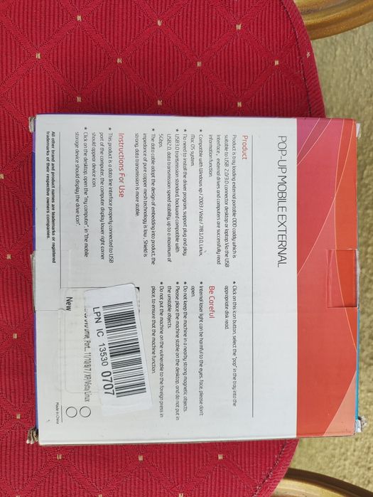 Nagrywarka DVD CD zewnętrzna przenośna napęd optyczny USB kieszeń czarna  do komputera PC Laptopa