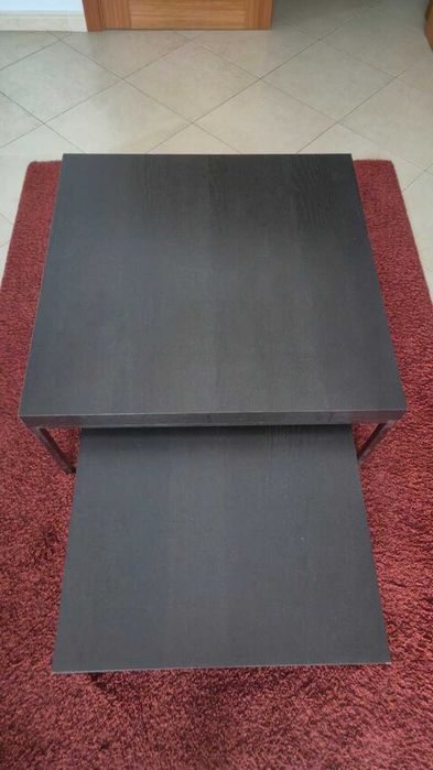Mesa de Centro Moderna Preta | Conjunto de 2 Peças