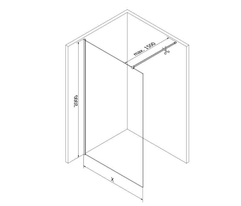Ściana prysznicowa Mexen 140x200 Cm szron