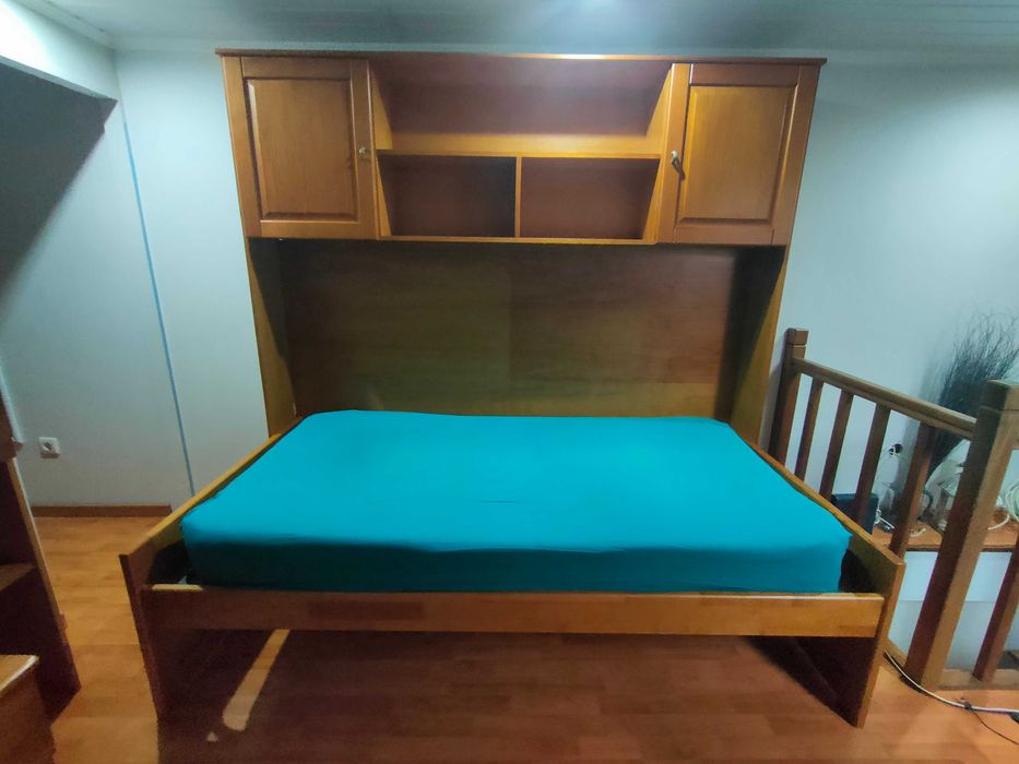 Móvel quarto - Conjunto cama de solteiro, armários e secretária