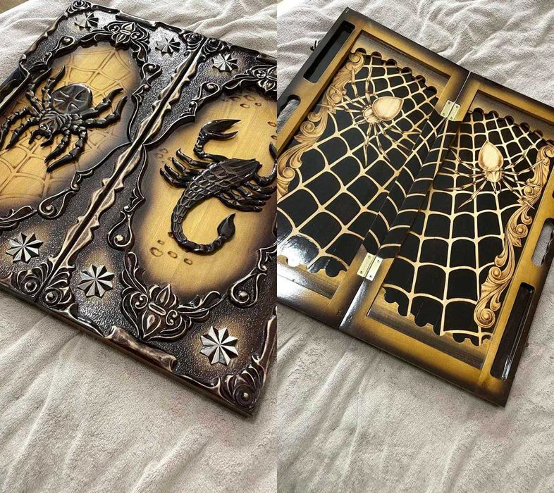 Шахи та нарди 3 в 1 із натурального дерева ігрові