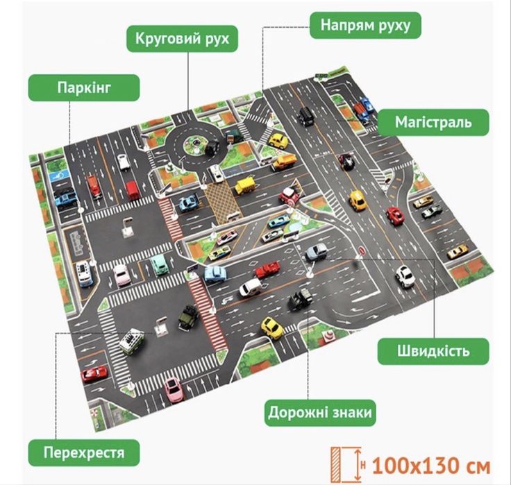 Ігровий дитячий килимок 130х100