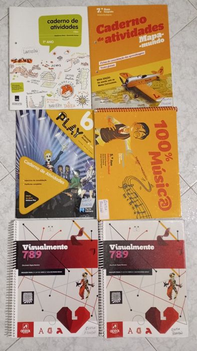 Livros / manuais / cadernos de atividades escolares