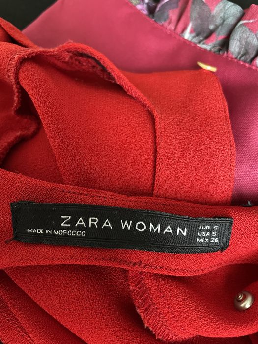 Czerwona sukienka Zara z kryształkami na wesele