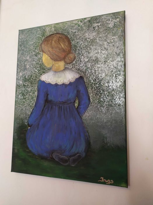 Obraz, akryl "Blue dress girl"