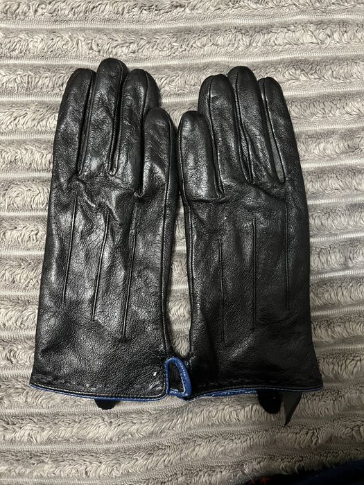 Рукавички жіночі з натуральної шкіри, чорного кольору