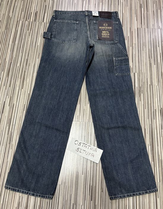 Spodnie męskie 32/34 pas 84 cm Maverick worker granatowe nowe