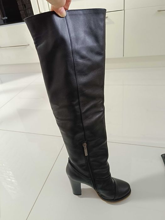 Ботфорти чоботи шкіряні