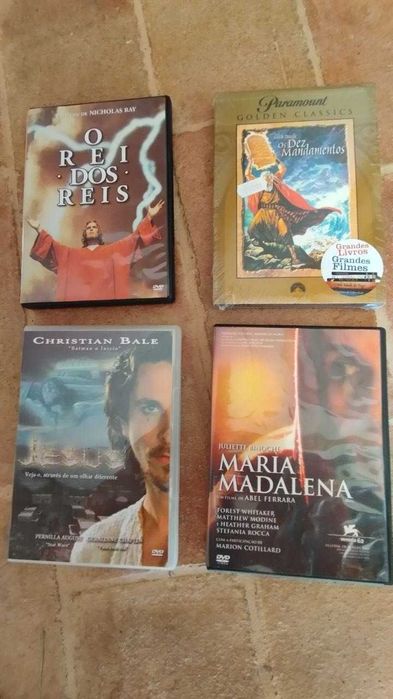 Lote 4 DVDs Cinema Religioso e Histórico - Os Dez Mandamentos + Jesus + Maria Madalena + O Rei dos Reis
