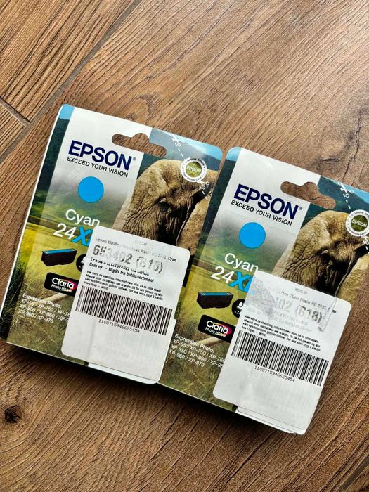 2x Oryginalny tusz Epson 24XL Cyan Nowe