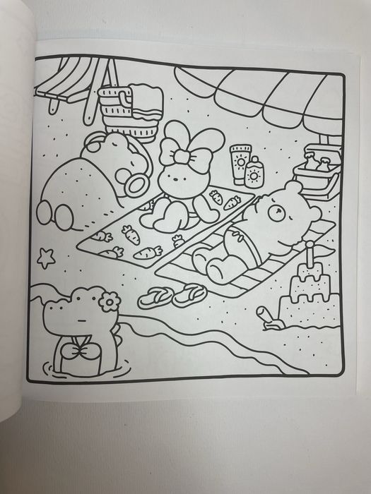 Livro de colorir Cozy Friends e caneta branca NOVOS