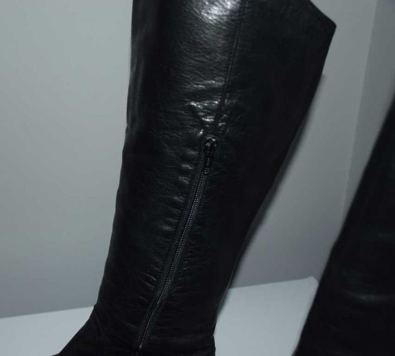 Botas de cano alto, de senhora, n.º 38, em pele genuína de elevada qualidade – made in Portugal