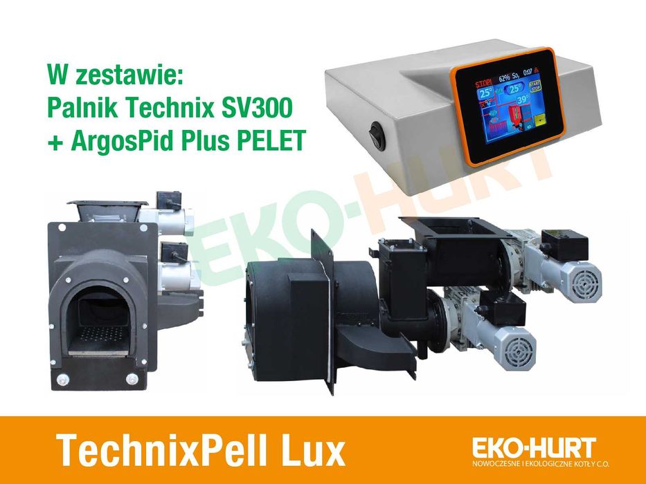 Kocioł TechnixPell lux na pellet o mocy 10kW - piec 5 klasy DOTACJA