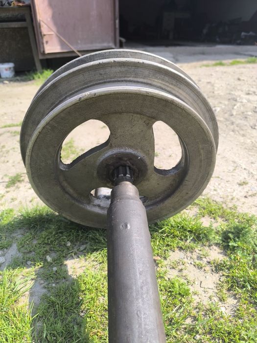 Алюмінієвий шків двохремневий в комплекті з валом