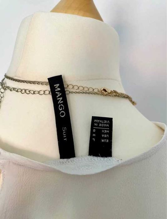 Biała elegancka formalna bluzka Mango L