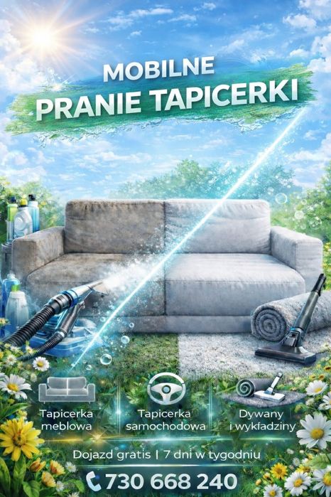 Pranie i czyszczenie tapicerki samochodowej,kanap,wersalek,puf,Foteli,