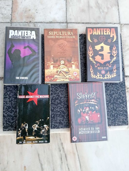 5 VHS Pantera - Slipknot - Sepultura - Rage Against the Machine